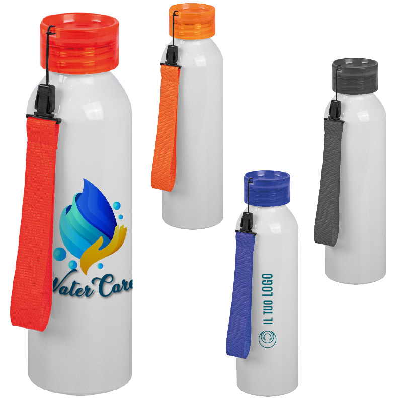 BORRACCIA IN ALLUMINIO 650 ml.ADATTA PER SUBLIMAZIONE Ø cm 6,6xh23 TAPPO COLORATOART. BC312