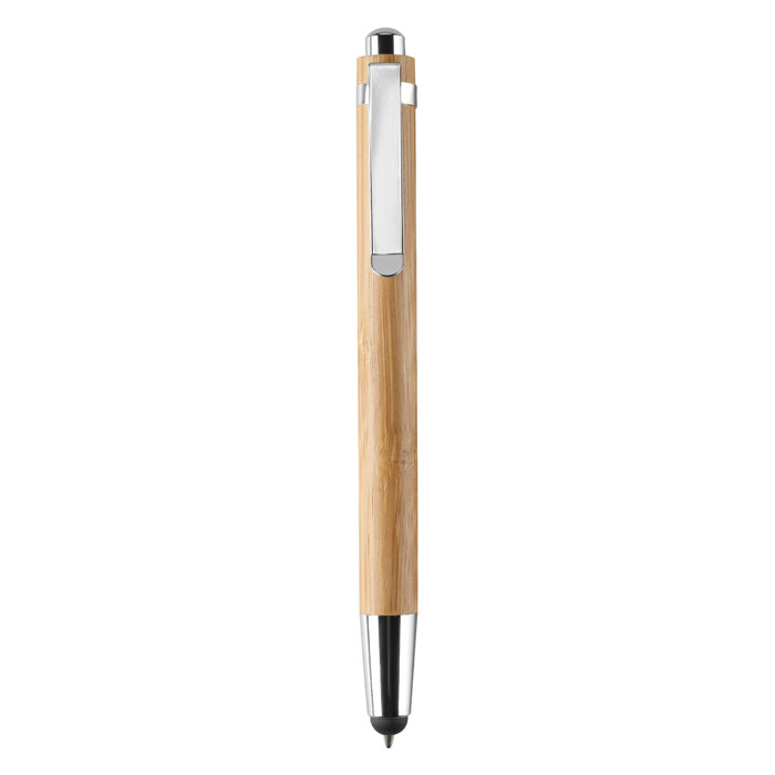 PENNA A SFERA IN BAMBOO CON PUNTA TOUCH SCREEN CLIP METALLO ART.MT-249 KATIA