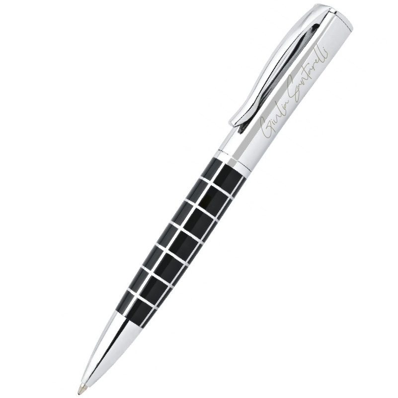 PENNA TWIST IN METALLO LUCIDO E LACCATO, REFILL NERO ART.MT-425
