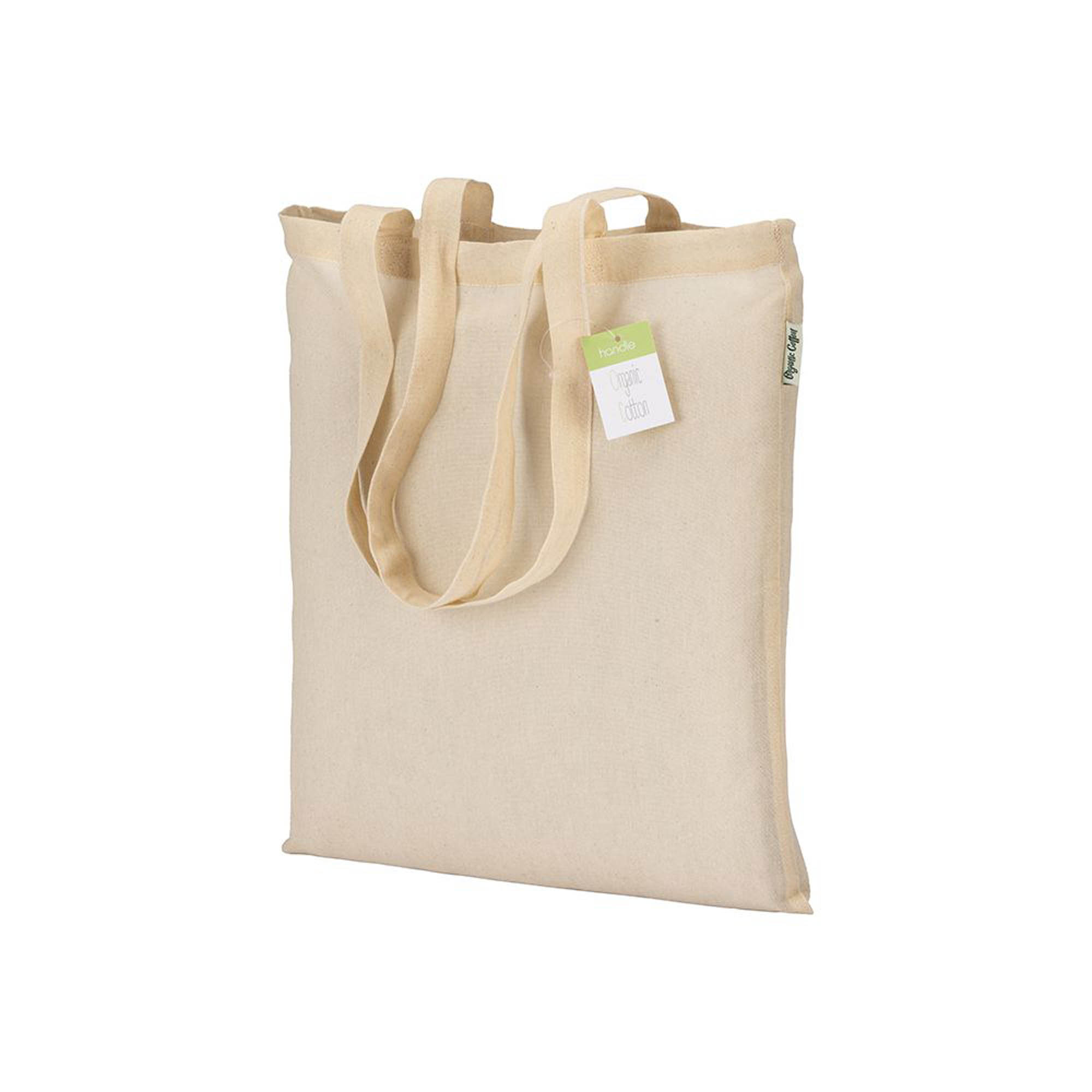 SHOPPER IN COTONE BIOLOGICO DA 100 G/M2, MANICI LUNGHI CM.38x42 ART.RA762