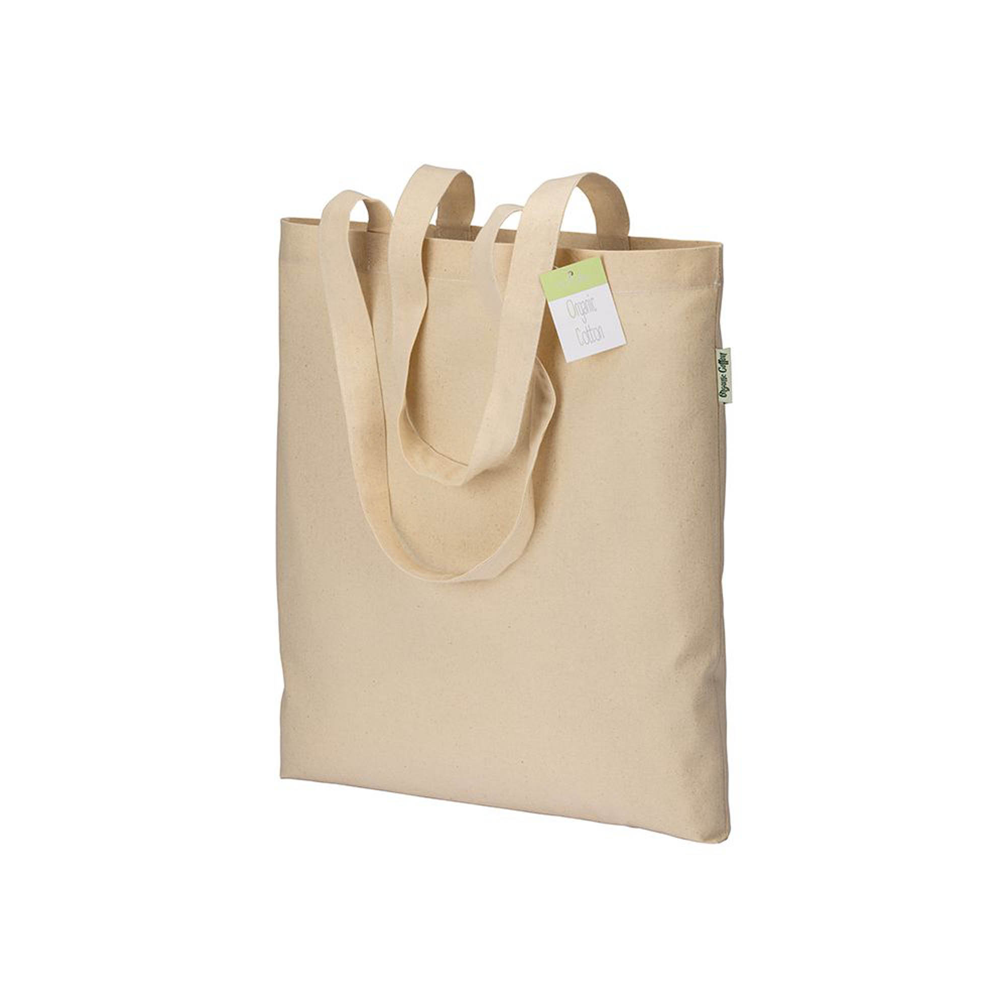 SHOPPER IN COTONE BIOLOGICO DA 190 G/M2, MANICI LUNGHII CM.38x42 ART.RA763